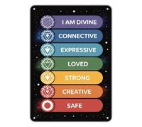 ZGPOSQKZSC Thinking Affirmations Metal Sign Vintage Soul Care Wall-Art for Home Entryway Hallway Uplifting Quote Tin Plaque 8 X 12 inch