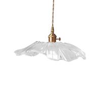 ZGUZMCMK Lámpara Colgante Flor Lámpara de Suspensión Decorativa Lámpara Colgante Moderna de Vidrio Lámpara Ajustable Adecuada para Tienda de Ropa Restaurante D, L Clear