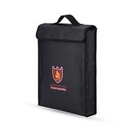 Zhangpu Bolsa Ignífuga Resistente de Doble Cara para Documentos de Dinero y Batería LiPo, Bolsa Ignífuga para Carga de Batería, Negra para Documentos para Oficina en Casa, 14.96 X 12.0 X 2.6