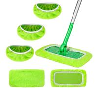 ZHAYAO Paquete de 3 almohadillas reutilizables de microfibra compatibles con Swiffer Sweeper, cubierta plana húmeda y seca, almohadillas lavables para limpieza de superficies y suelos de madera dura