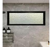 ZHENCHAO Ventana Tipo Ojo de Buey de Cristal de Seguridad, giratoria 360°, corredera con Manilla para baño, Cocina, Dormitorio, salón, Ventana de ventilación Decorativa (Negra, 50 x 40 cm)