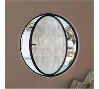 ZHENCHAO Ventana Totalmente giratoria Fabricada en Cristal Resistente a los arañazos y aleación de Aluminio, Ventana Decorativa con Manilla (Negra, 80 cm).