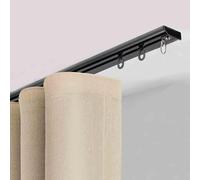 Zhixubah Riel para Cortinas Techo Resistente Riel Cortina Aluminio Ultra Fino 0.5m A 6m Kit De Riel De Techo Divisor De Espacios con Rodillos Silenciosos De Doble Rodamiento(Black,5.2m(17.1ft))