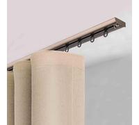Zhixubah Riel para Cortinas Techo Resistente Riel Cortina Aluminio Ultra Fino 0.5m A 6m Kit De Riel De Techo Divisor De Espacios con Rodillos Silenciosos De Doble Rodamiento(Gold,5.7m(18.7ft))