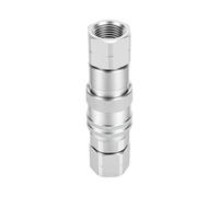 Zhjvihx Acoplador Hidráulico de Conexión Rápida, Cuerpo de 3/8 pulg. Acoplamiento de Cara Plana Con Rosca NPT de 1/2 pulg. Con Casquillo de Bloqueo para Vacío de Gas y Agua 16028