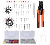 Zhjvihx Kit de Conectores de 26 Tipos, 844 Piezas de Terminales de Cables Eléctricos Automotrices con Herramienta de Pelado de Corte de Engarzado Multifuncional para Cableado de