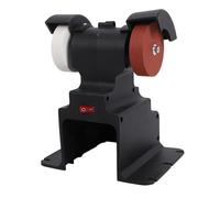 Zhjvihx Mini Amoladora de Banco, Motor de Cobre Magnético Permanente con Muelas de Corindón Marrón de Grano Grueso y Fino, Cubierta Protectora de Metal de 3 Mm para Afilar, Esmerilar y