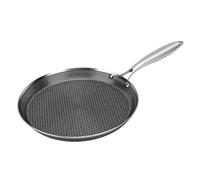 Zhjvihx Sartén para Crepes de Acero Inoxidable, Sartén Antiadherente con Revestimiento de Panal con Plana de Calentamiento Uniforme, Plancha para Tortillas para Cocinar en (26CM)