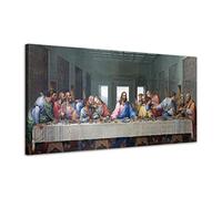 ZHONGYUTONG La Última Cena Impresiones en Lienzo con Marco Leonardo Da Vinci Famosos Cuadros al Óleo Reproducción Clásica Decoración de Jesús para Cocina, Dormitorio, Salón (30x60cm)