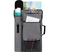 ZHOUXYFDC Bolsa Portafolio De Arte Portafolio de Arte de 45 x 61 cm con Mochila y Bolso de Mano, tamaño Mediano.(Grey)