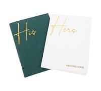 ZHSOAO 2Pcs Wedding Vow Cards Elegant His Hers Book para los Novios