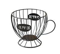 ZHSOAO Soporte metálico for cápsulas de café, 20 tazas for organizador K Cup, caja almacenamiento for Bar, cesta frutas, accesorios for para Frutas y Panes