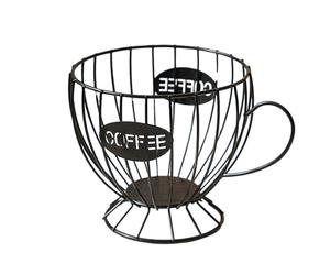 ZHSOAO Soporte metálico for cápsulas de café, 20 tazas for organizador K Cup, caja almacenamiento for Bar, cesta frutas, accesorios for para Frutas y Panes