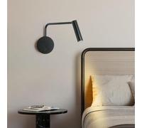 zhxinashu Aplique Pared Interior, Luz Lectura LED para Dormitorio | 3W LED Integrado, Giratorio 180° Horizontal y 350° Vertical, Luz Cálida, Aplique Pared Negro para Estudio y Pasillo