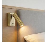 zhxinashu Aplique Pared Interior, Luz Lectura LED para Dormitorio | 3W LED Integrado, Giratorio 350° Horizontal y 90° Vertical, Luz Cálida, Aplique Pared Dorado para Estudio y Pasillo
