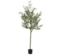 Ziaphsol Árbol de olivo artificial de 180 cm con 700 hojas, tronco de polietileno, maceta con cemento, realista, para salón, oficina, balcón, decoración interior y exterior, fácil de limpiar