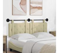Ziaphsol Cabecero colgante de piel sintética color crema montado en la pared, diseño moderno, panel acolchado para dormitorio, habitación de invitados, cama doble, 130 x 55 cm, incluye material de