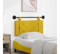 Ziaphsol Cabecero colgante de terciopelo amarillo montado en la pared dormitorio decoración panel de tapicería con patrón de botones para un ambiente acogedor, marco de madera duradero, fácil limpieza