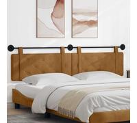 Ziaphsol Cabecero colgante de terciopelo marrón 210 x 55 cm montado en la pared panel tapizado con botones para dormitorio y habitación de invitados, diseño elegante, marco de madera duradero, incluye