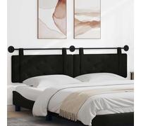 Ziaphsol Cabecero de pared de piel sintética negra de 210 cm de ancho, diseño moderno con acolchado de botones, correas desmontables, adecuado para cama doble, habitación de invitados, habitación