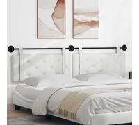 Ziaphsol Cabecero montado en la pared de piel sintética blanca 210 x 55 cm diseño moderno con botones acolchado para dormitorio, habitación de invitados, habitación juvenil, cama doble