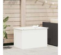 Ziaphsol Caja de almacenamiento de jardín de acero, 80 x 50,5 x 50 cm, color blanco, tapa de elevación de gas para exteriores, organizador de almacenamiento en terraza, jardín, resistente a la
