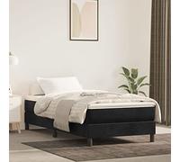 Ziaphsol Colchón de muelles ensacados medio negro 90 x 190 x 20 cm terciopelo, espuma fría con núcleo de espuma viscoelástica y espuma de gel, transpirable y ergonómico para dormitorio, cama de