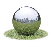 Ziaphsol Fuente de jardín de acero inoxidable de 20 cm con 12 ledes, cable de 5 m, 230 a 240 V, para estanque, terraza, balcón y exterior, cascada uniforme para decoración tranquila