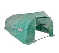 Ziaphsol Invernadero de politúnel de 600 x 300 x 200 cm, 18 m², marco de acero con cubierta de polietileno, puerta frontal con doble cremallera, ventilación transversal para cultivo y hortalizas