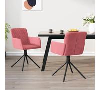 Ziaphsol Juego de 2 sillas de comedor giratorias con reposabrazos, terciopelo rosa, diseño moderno, ergonómicas, estables con estructura de metal, para cocina, comedor, vintage, escandinava