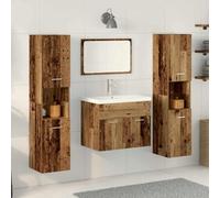 Ziaphsol Kit de almacenamiento de madera montado en la pared para baño y sala de estar con espacio de almacenamiento, espejo, armarios, gestión de cables y organizador, ahorro de espacio, diseño