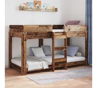 Ziaphsol Litera para niños de madera recuperada con marco de madera resistente de 80 x 200 cm que ahorra espacio, muebles de habitación infantil con dos plazas para dormir, diseño moderno, duradero y