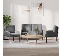 Ziaphsol Moderno juego de 3 sofás de madera contrachapada gris oscuro con función de dormir y cajón de cama para salón, oficina, estilo escandinavo