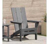 Ziaphsol Silla plegable de jardín Adirondack, gris claro, 80,5 x 74,5 x 92 cm, HDPE resistente a la intemperie, con reposabrazos para terraza, balcón y exterior, estable, ligera