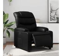 Ziaphsol Sillón de relax eléctrico negro de piel sintética con respaldo ajustable y reposapiés, sillón ergonómico para salón, dormitorio u oficina, giratorio y estable
