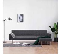 Ziaphsol Sofá cama extensible en forma de L gris oscuro con tejido de microfibra, diseño moderno, cómodo para dormir, ideal para salón, oficina y salón, incluye cajón, estilo escandinavo