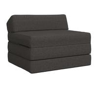 Ziaphsol Sofá cama plegable gris oscuro 200 x 70 x 10 cm tela con función de dormir extensible diseño moderno adecuado para sala de estar, habitación de invitados, oficina, salón, estilo escandinavo