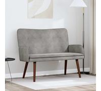 Ziaphsol Sofá de 2 plazas, color gris claro, terciopelo, 115 x 61 x 87 cm, con función de relajación, diseño moderno para salón y dormitorio, estilo escandinavo