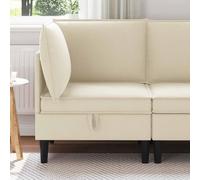 Ziaphsol Sofá esquinero con espacio de almacenamiento de terciopelo crema diseño moderno para el salón con función de dormir y cajón, extensible, estilo escandinavo, duradero, para sala de estar y