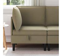 Ziaphsol Sofá esquinero con espacio de almacenamiento, terciopelo caqui, diseño moderno con función de relajación, para salón, oficina, salón, estilo escandinavo, duradero, cómodo, extensible, con
