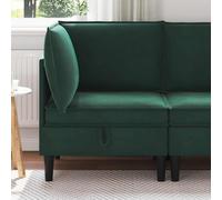 Ziaphsol Sofá esquinero con espacio de almacenamiento, terciopelo verde oscuro, diseño moderno, 70 x 70 x 82 cm, incluye cojín de respaldo, sofá cama, salón, estilo escandinavo, duradero, fácil de