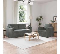 Ziaphsol Sofá esquinero de 2 piezas de terciopelo gris oscuro con función de dormir y cajonera de diseño moderno para salón, oficina, estilo escandinavo