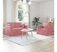 Ziaphsol Sofá esquinero de 2 piezas de terciopelo rosa con función de dormir y cajonera de diseño moderno para salón, oficina, estilo escandinavo