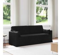 Ziaphsol Sofá esquinero negro 198 x 78 x 80 cm tela con función de dormir y cajonera diseño modular para salón, oficina, estilo escandinavo