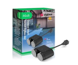 Zigbee Enchufe inteligente Alexa Nous A4Z - Enchufe Exterior Impermeable, Temporizador Tuya Smart life dispositivos Amazon echo Google Home Assistant, domotica para el hogar enchufe doble pared