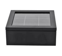 ZIHDKE Caja de almacenamiento vintage con 9 compartimentos, organizador escritorio for té, café, bolsas, multifunción, for el hogar para Bolsitas de Té(Black)