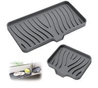 ZIJANG 2 Unidades Jabonera Baño Gris Grande y Pequeña