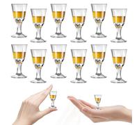 ZILAMGOO Juego de 12 vasos de chupito de 11.3 g, mini copas de vino, juego de vasos de whisky de 10 ml, vasos de aperitivo transparentes, bonitos vasos de chupito para vodka, cóctel, licor