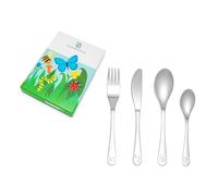 Zilverstad Juego de 4 cubiertos infantiles Insectos de acero inoxidable
