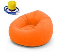 Zinueen Sofá hinchable y puf hinchable, cómodo sofá plegable para salón, camping y jardín, inflable rápido y lavable, sillón individual para relajación y ocio (naranja)